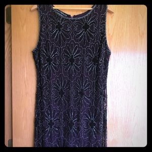 🛑SOLD🛑New Beaded Plum/Black Evening Dress Sz Large